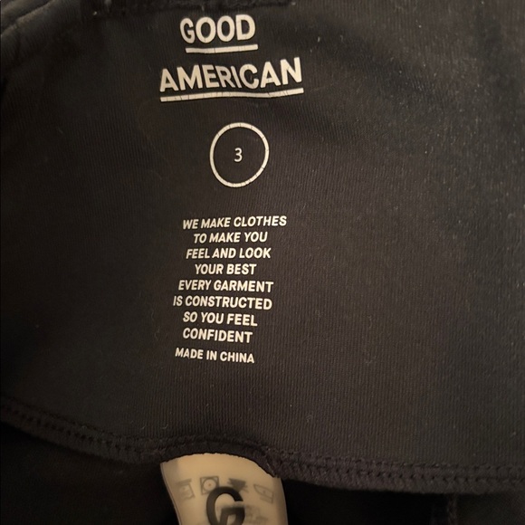 Good American High Rise Lace Up Black Leggings Size 3 10 Stretch Fitted - Picture 7 of 9